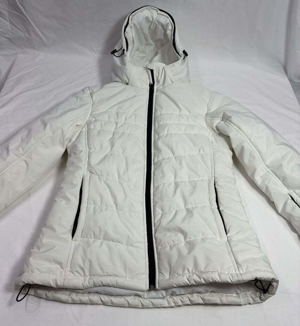 Skieer Women's Waterproof Hooded Winter Puffer Ski Jacket, White, Size M